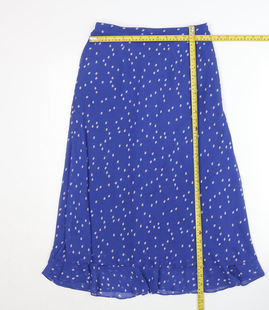 Jacques Vert Women’s Blue Polka Dot Midi A-Line Skirt Size 10