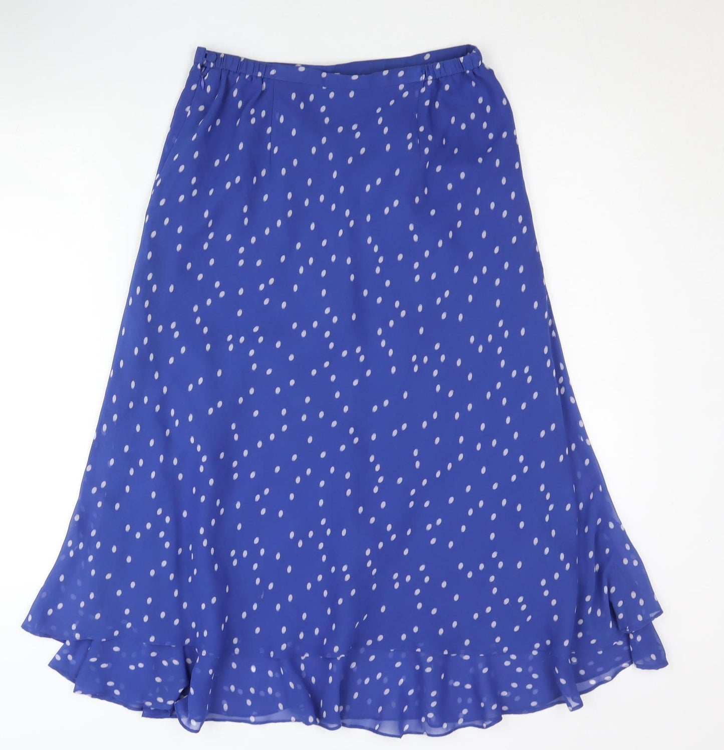 Jacques Vert Women’s Blue Polka Dot Midi A-Line Skirt Size 10