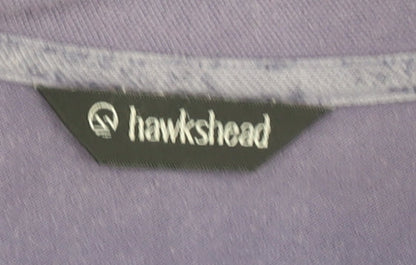 Hawkshead Womens Purple Size 10 Collared Long Sleeve Cotton Blend Top