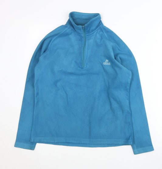 Craghoppers Womens Blue Fleece Sweatshirt UK 10 Half Zip Outdoor Hiking