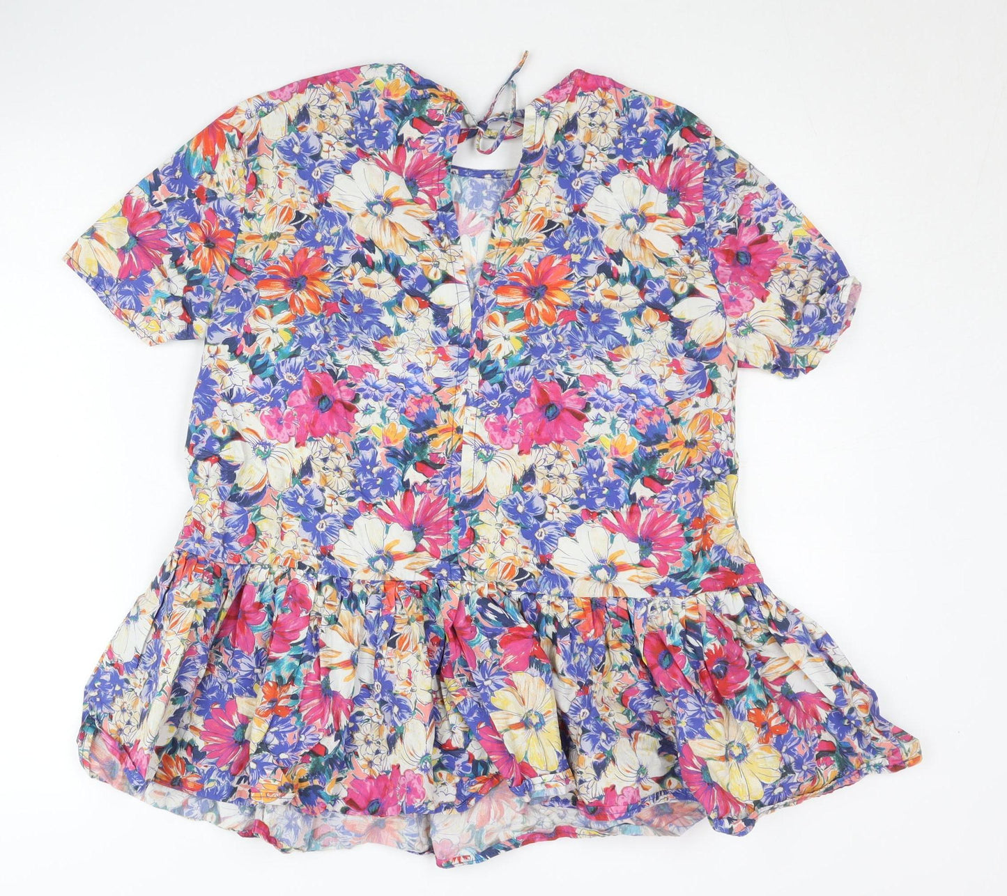 Womens UK Size XS Zara Multicoloured Tunic Blouse