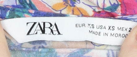 Womens UK Size XS Zara Multicoloured Tunic Blouse