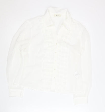 Womens UK Size 12 Precis White Classic Blouse