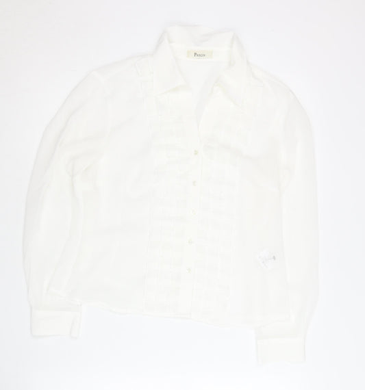 Womens UK Size 12 Precis White Classic Blouse