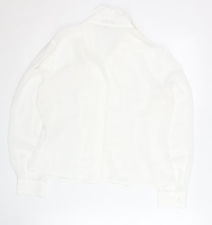 Womens UK Size 12 Precis White Classic Blouse