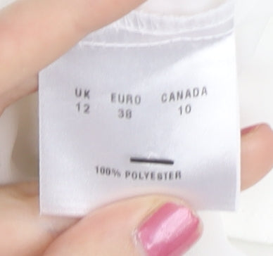 Womens UK Size 12 Precis White Classic Blouse