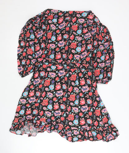 River Island Women’s Multicoloured Floral Wrap Dress Size 14
