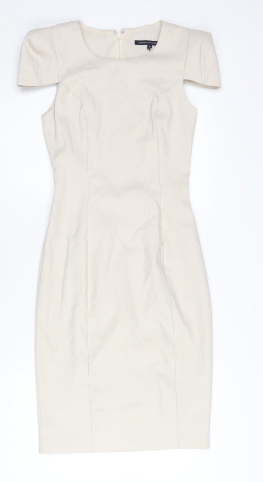 French Connection Women’s Beige Size 8 Sheath Knee Length Dress