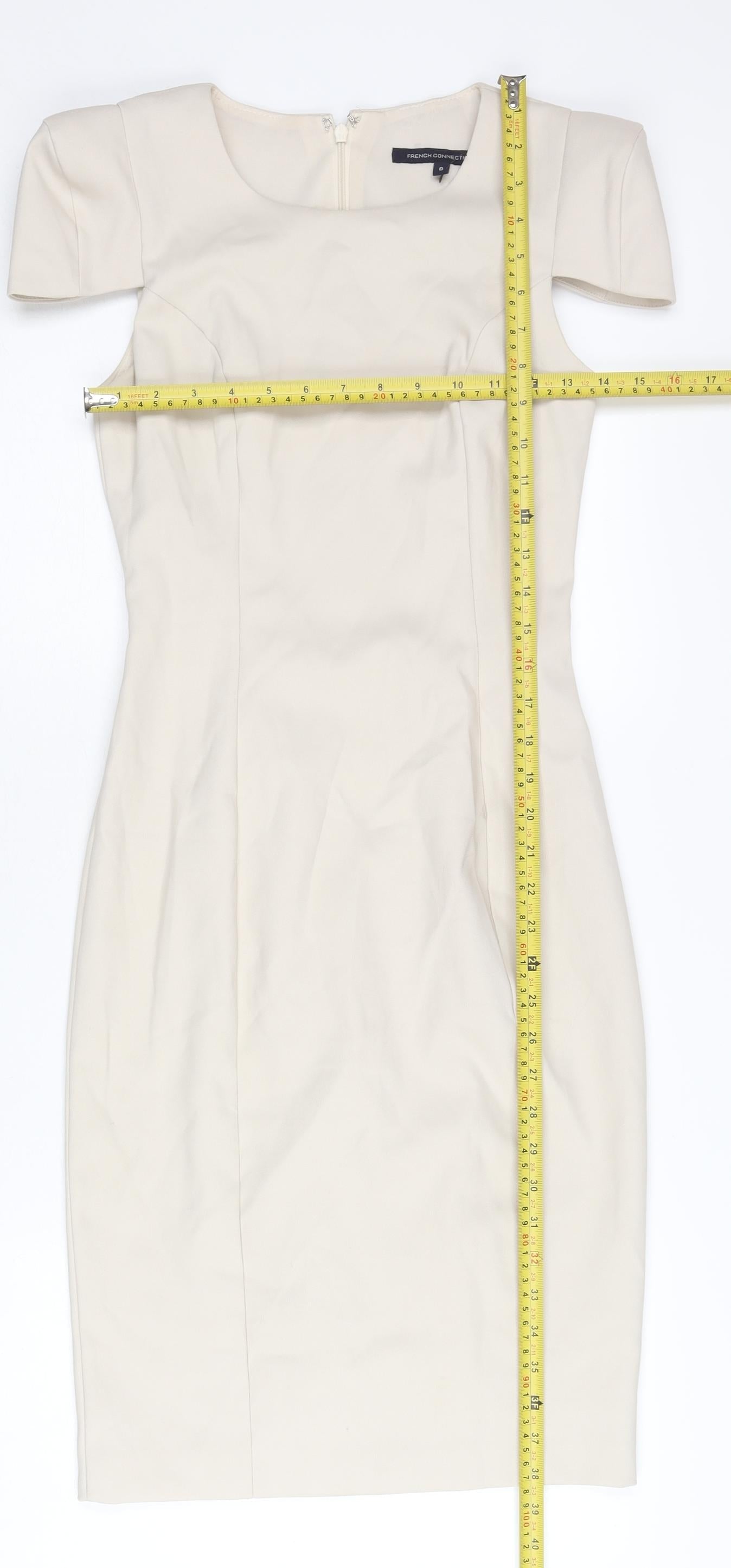 French Connection Women’s Beige Size 8 Sheath Knee Length Dress