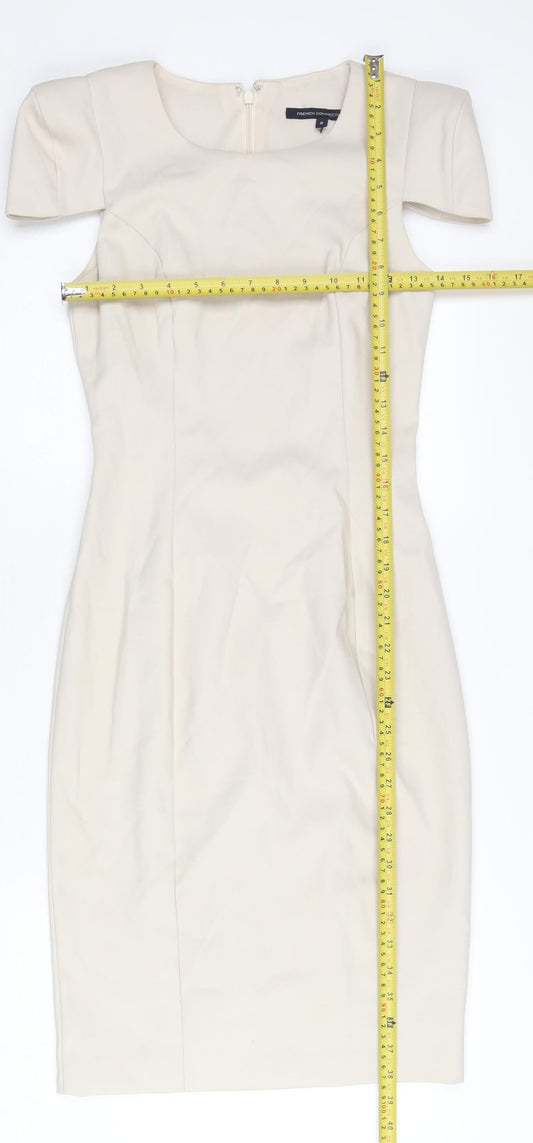 French Connection Women’s Beige Size 8 Sheath Knee Length Dress