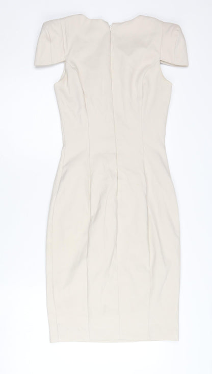 French Connection Women’s Beige Size 8 Sheath Knee Length Dress