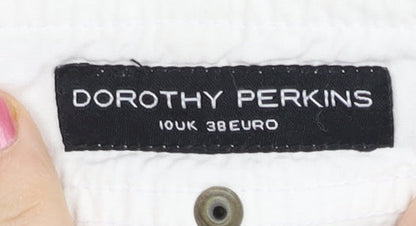 Dorothy Perkins Women’s White Cargo Skirt Size 10 Cotton Pockets