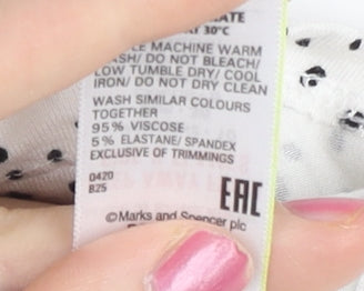 Marks and Spencer Womens White Polka Dot Midi A-Line Skirt Size 10