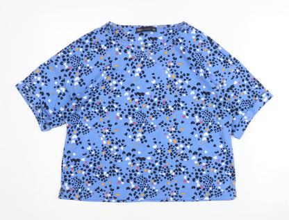 Womens UK Size 12 Marks and Spencer Blue Cropped T-Shirt