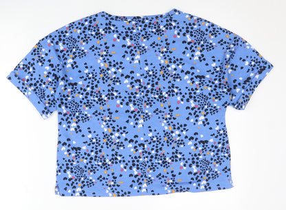 Womens UK Size 12 Marks and Spencer Blue Cropped T-Shirt
