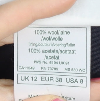 Laura Ashley Women’s Black Wool Pencil Skirt Size 12 Workwear