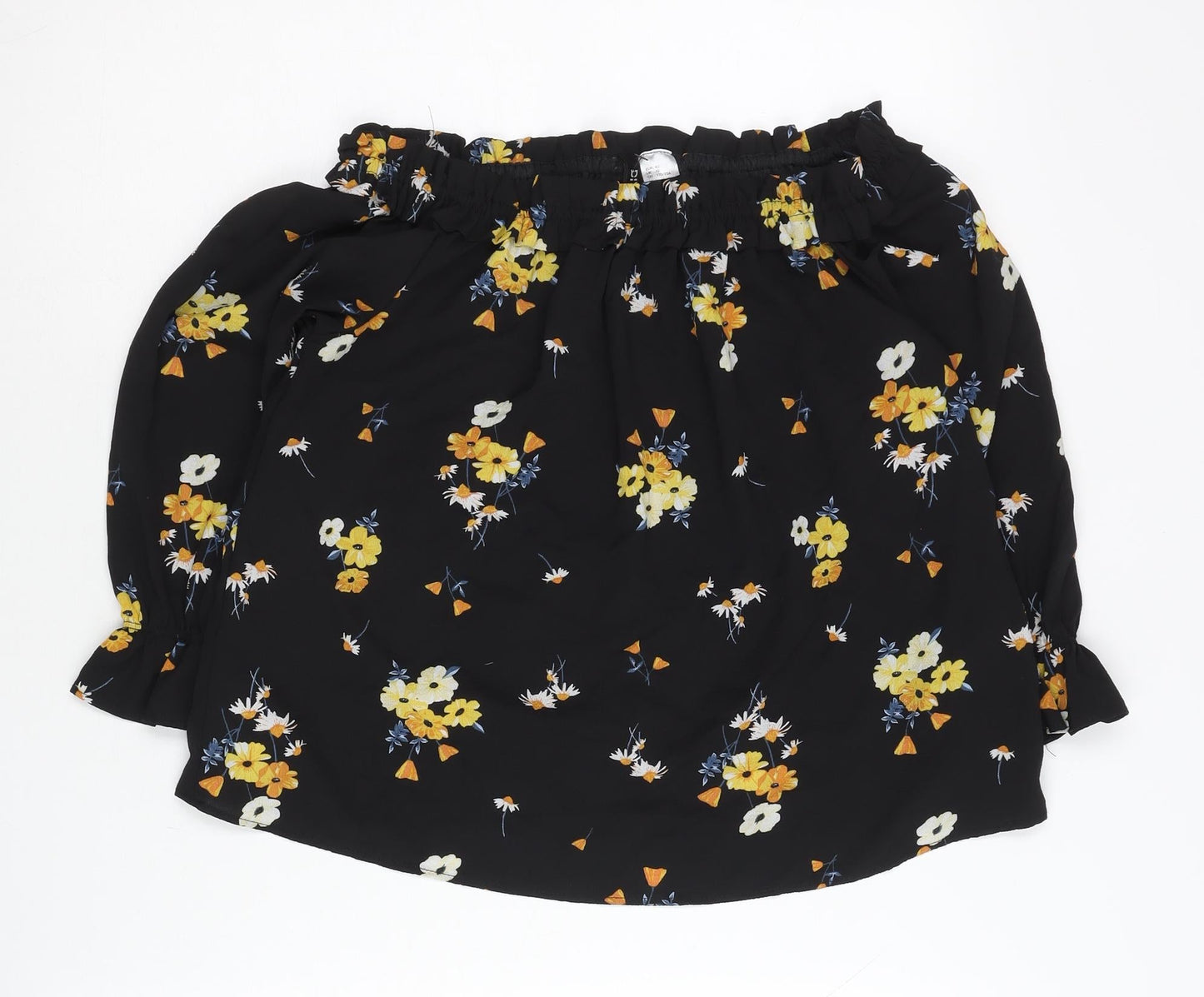 Womens UK Size 12 H&M Black Tunic Blouse