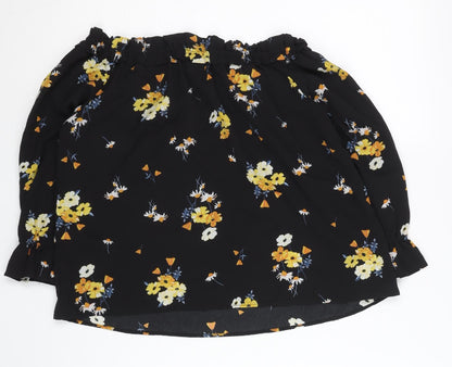 Womens UK Size 12 H&M Black Tunic Blouse