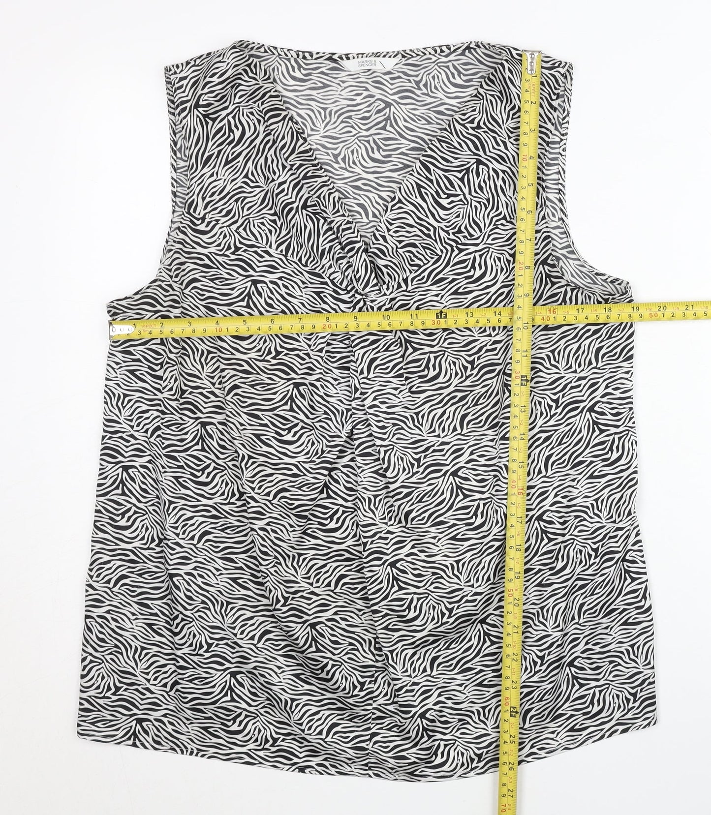 Womens UK Size 16 Marks and Spencer Black Tunic Blouse