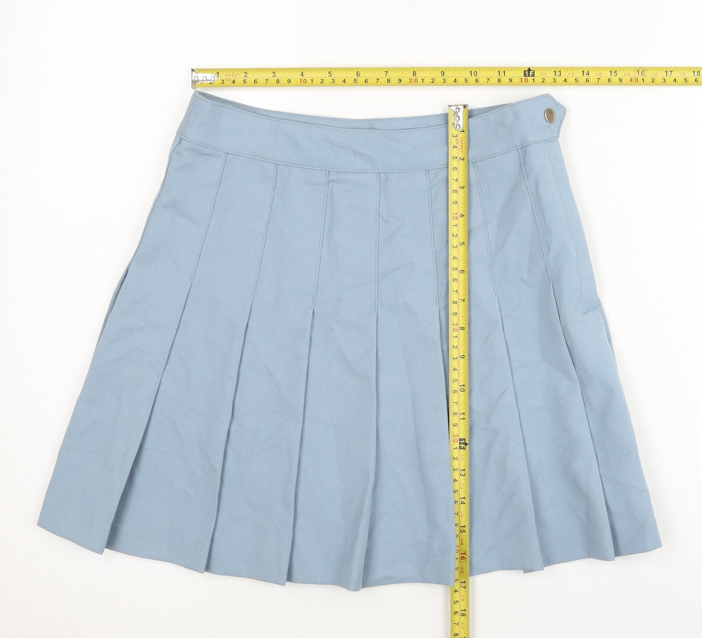 H&M Divided Women's Blue Pleated Short Skirt Size 8 Polyester