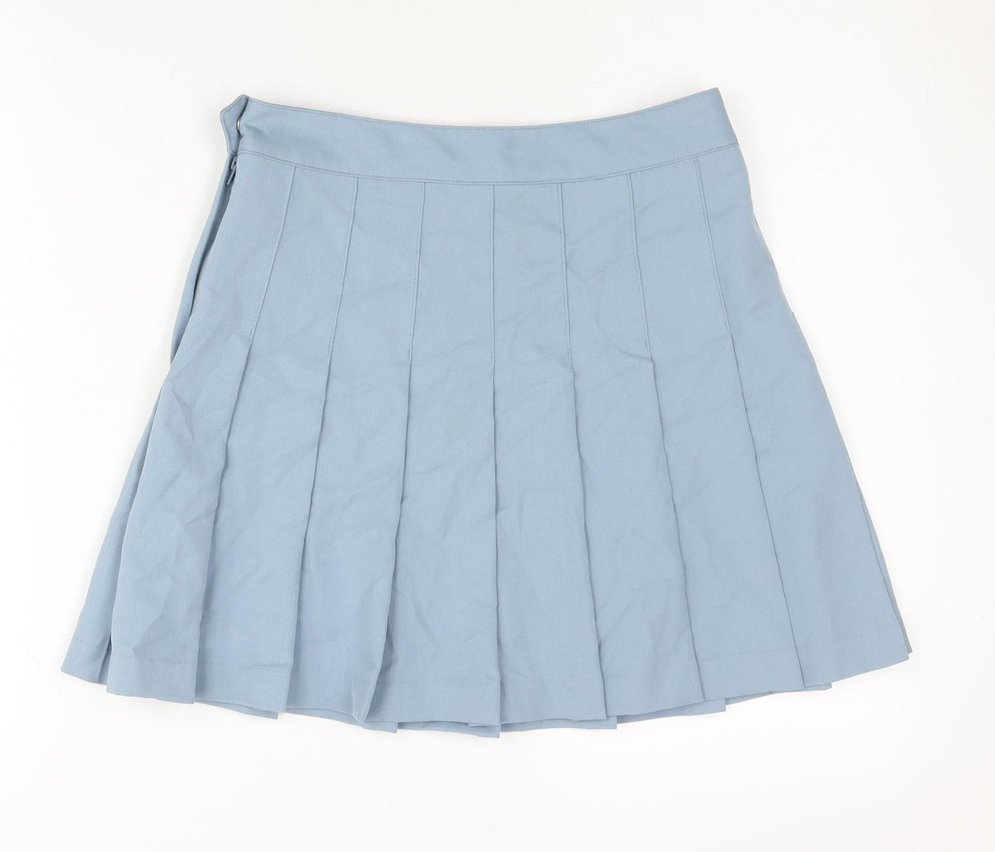 H&M Divided Women's Blue Pleated Short Skirt Size 8 Polyester