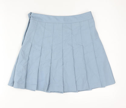 H&M Divided Women's Blue Pleated Short Skirt Size 8 Polyester