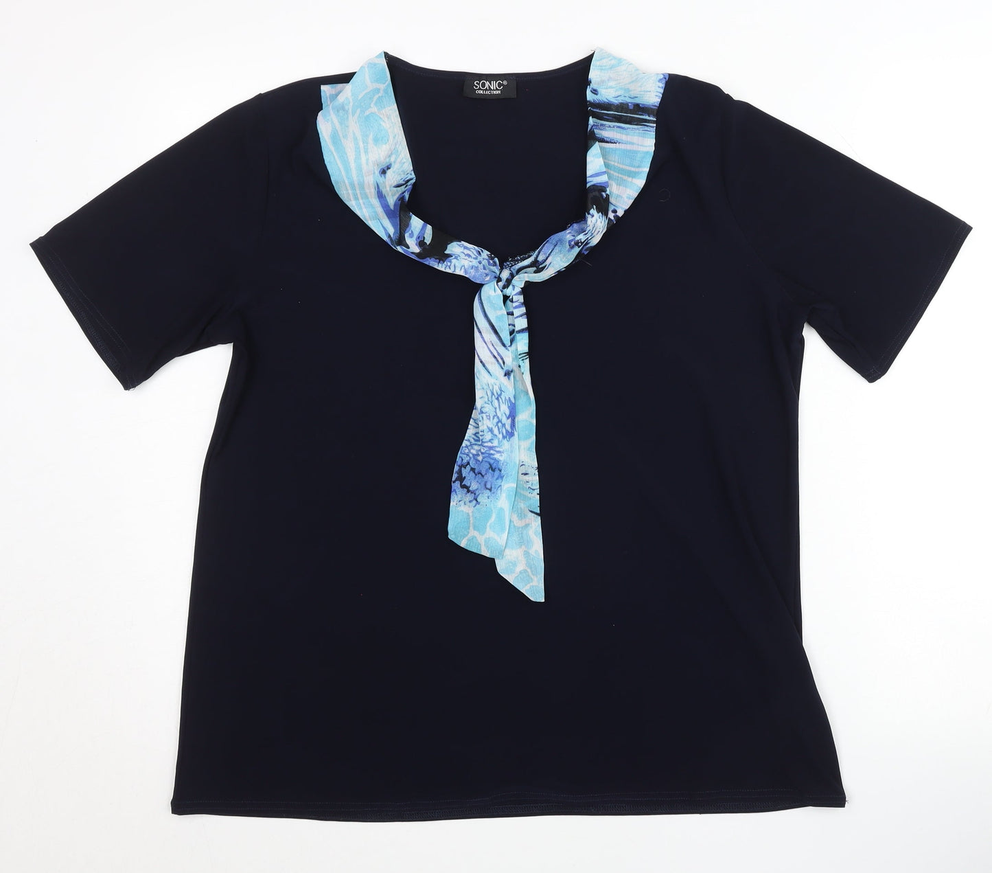 Womens UK Size XL Sonic Collection Black Basic T-Shirt