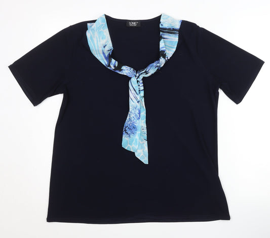 Womens UK Size XL Sonic Collection Black Basic T-Shirt