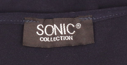 Womens UK Size XL Sonic Collection Black Basic T-Shirt