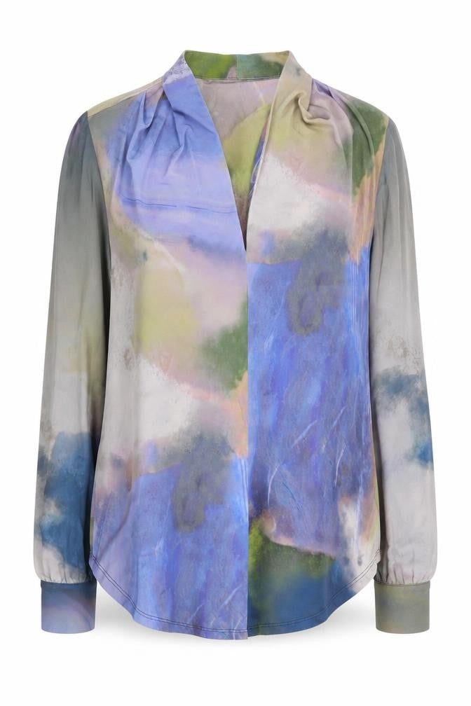 Next Womens Multicoloured Blouse Size 6 Long Sleeve V-Neck