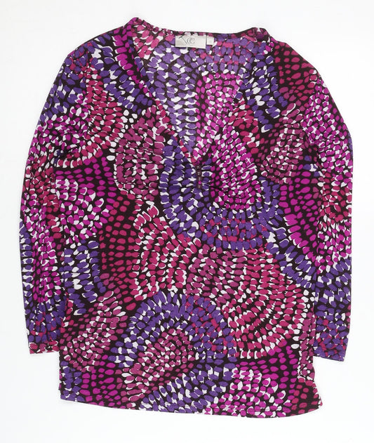 CC Womens Multicoloured Tunic Blouse Size M Long Sleeve V-Neck