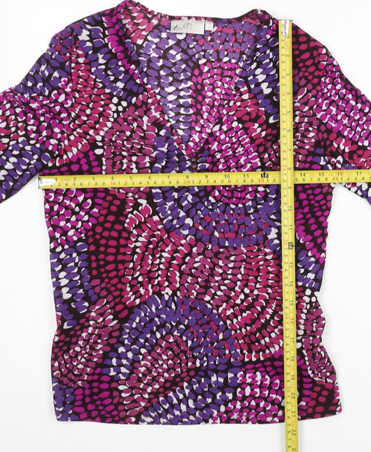 CC Womens Multicoloured Tunic Blouse Size M Long Sleeve V-Neck