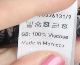 New Look Women’s Black Floral A-Line Skirt Size 8 Knee Length