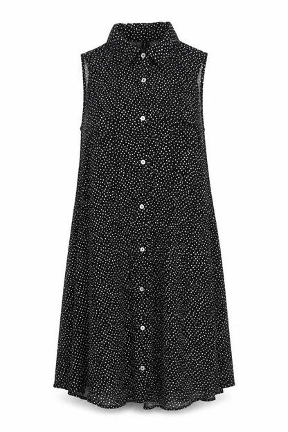 Womens UK Size 8 Stradivarius Black Tunic Button-Up