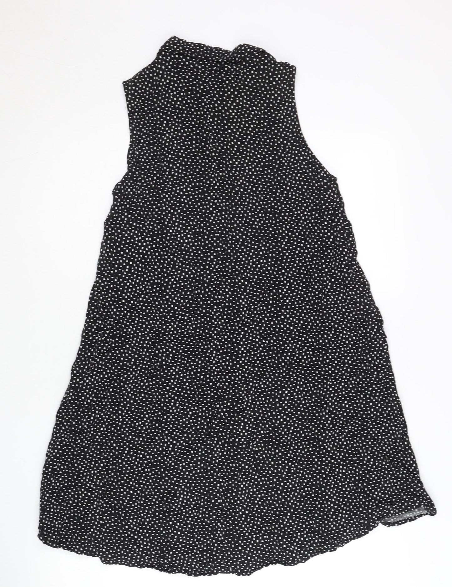 Womens UK Size 8 Stradivarius Black Tunic Button-Up