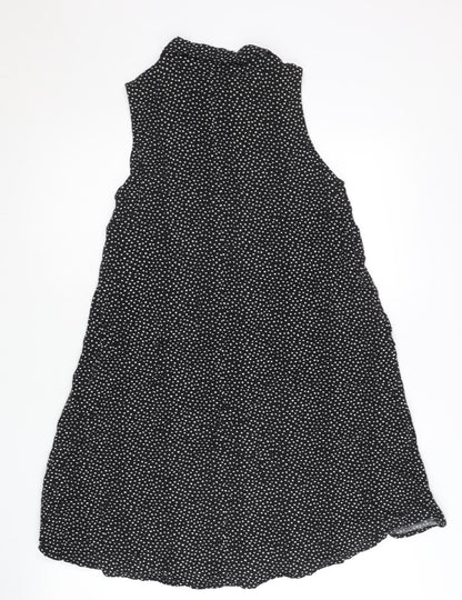 Womens UK Size 8 Stradivarius Black Tunic Button-Up