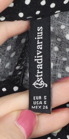 Womens UK Size 8 Stradivarius Black Tunic Button-Up