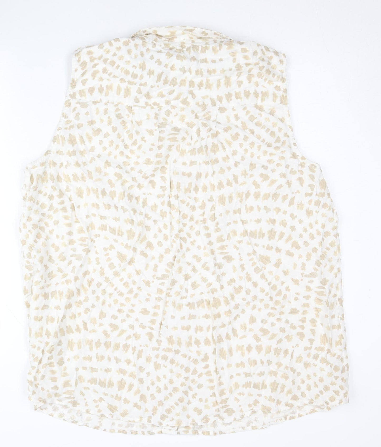 Bonmarché Women’s Beige Button-Up Sleeveless Tunic Shirt Size 20