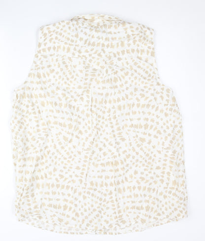 Bonmarché Women’s Beige Button-Up Sleeveless Tunic Shirt Size 20