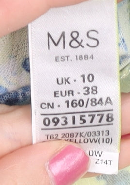 Womens UK Size 10 Marks and Spencer Yellow Tunic Blouse
