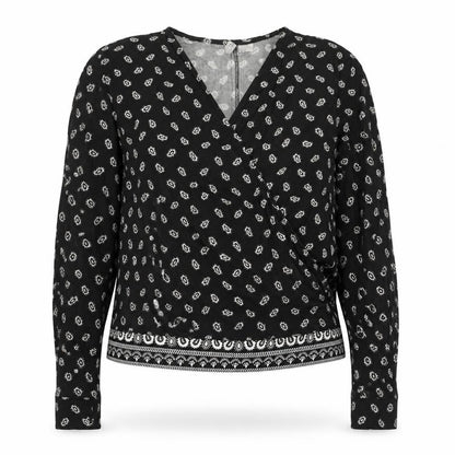 Womens UK Size 14 H&M Black Wrap Blouse