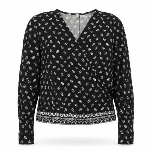 Womens UK Size 14 H&M Black Wrap Blouse