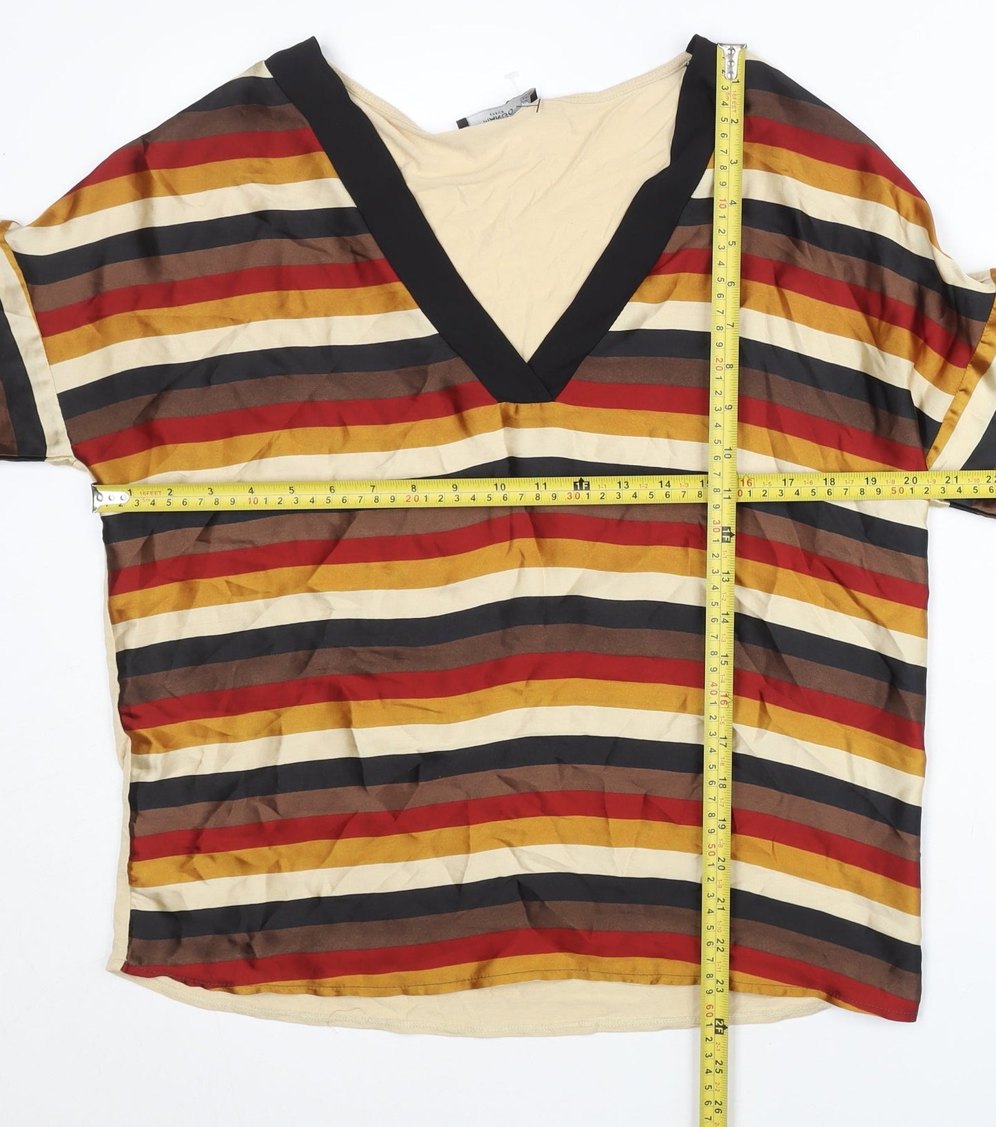 Womens UK Size 12 Mango Multicoloured Tunic Blouse