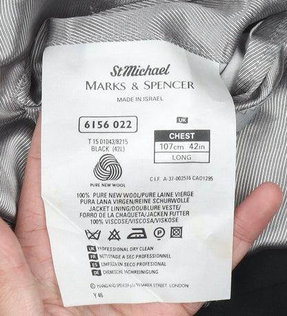 Mens UK Size 42 Marks and Spencer Regular Black Suit Jacket