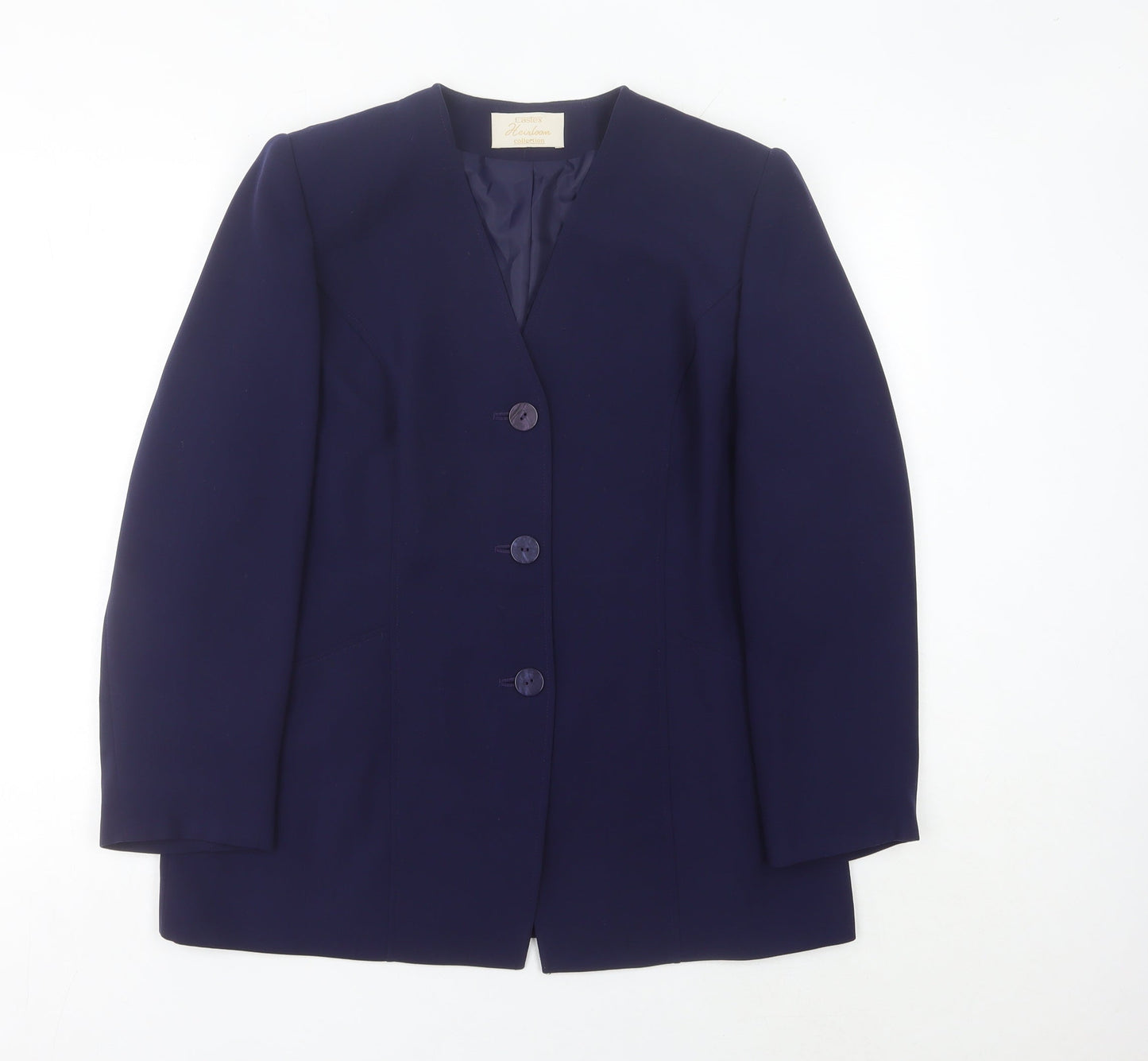 Eastex Women’s Blue Size 14 Classic Three-Button Suit Jacket
