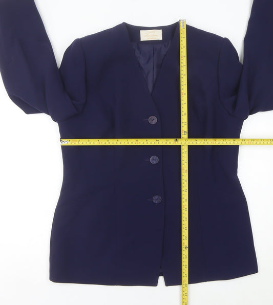 Eastex Women’s Blue Size 14 Classic Three-Button Suit Jacket