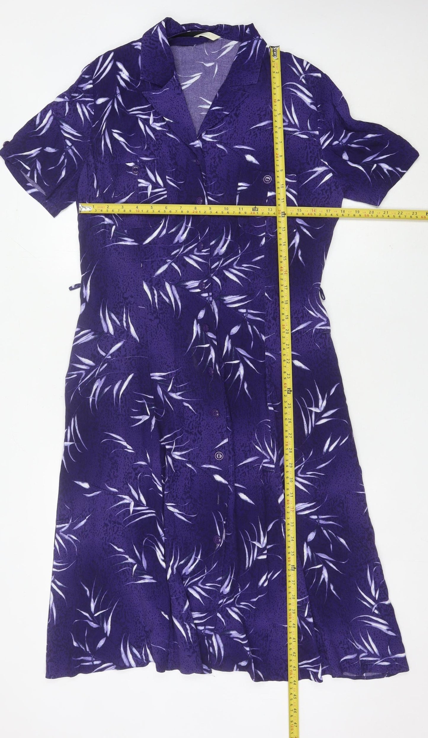 Marks and Spencer Women’s Purple Floral Shirt Dress Size 16