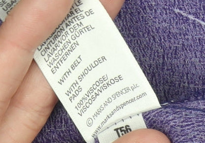 Marks and Spencer Women’s Purple Floral Shirt Dress Size 16