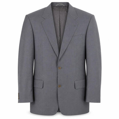 Mens Grey Wool Blazer Jacket 42L Single Breasted Classic Notch Lapel