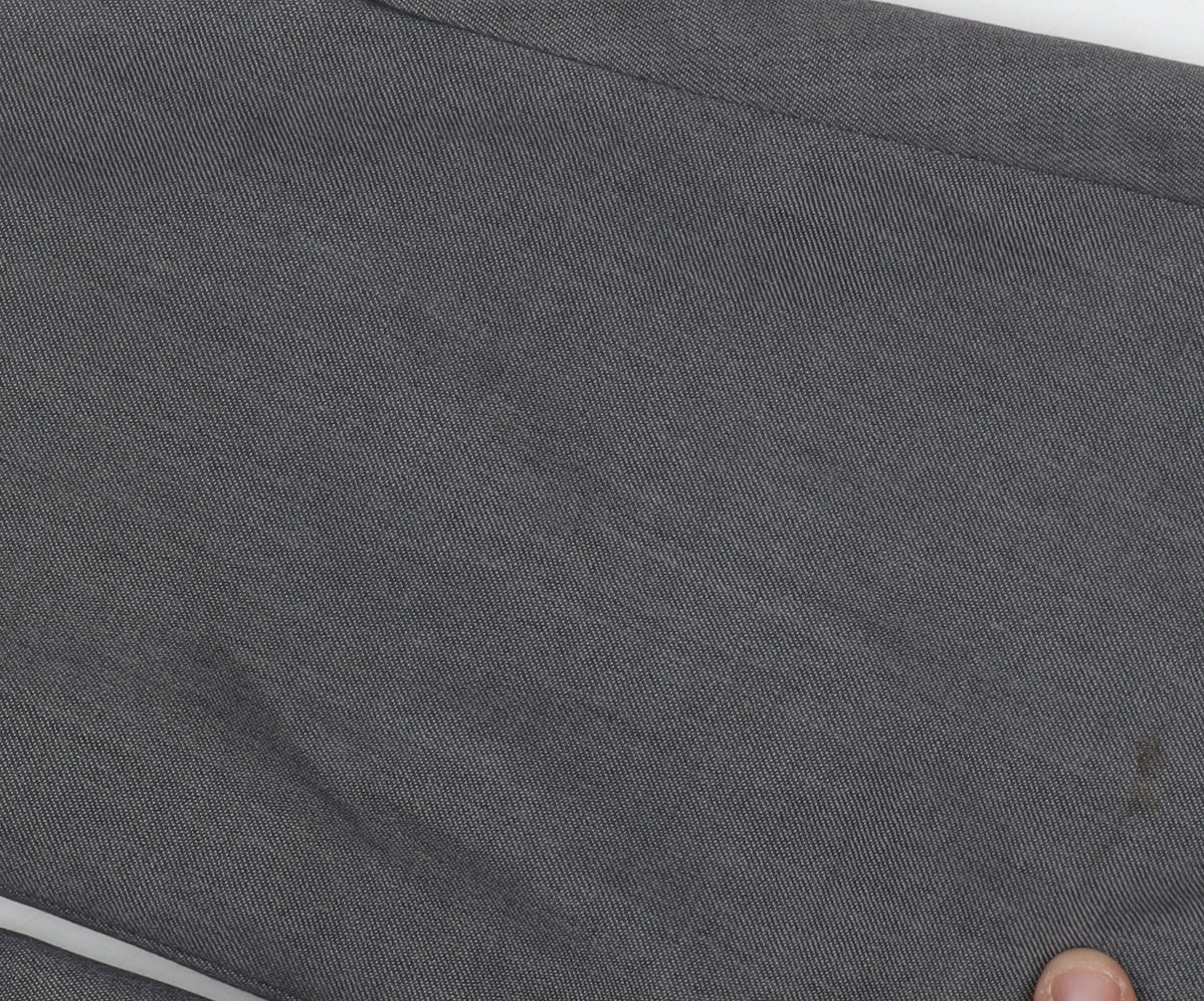 Mens Grey Wool Blazer Jacket 42L Single Breasted Classic Notch Lapel